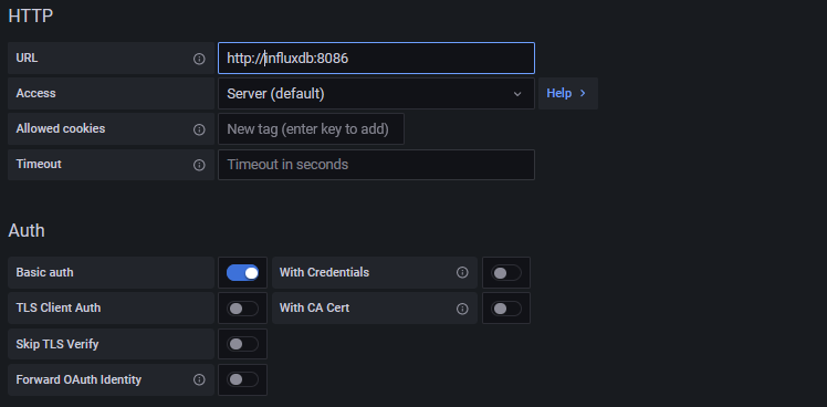 Grafana HTTP settings