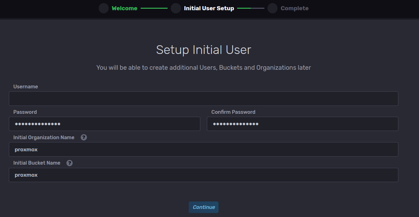 user setup